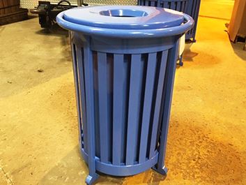 Decorative Blue Downtown Recycling Can