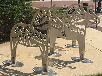 Swedish Dala Horses Cultural Arts Bike Rack