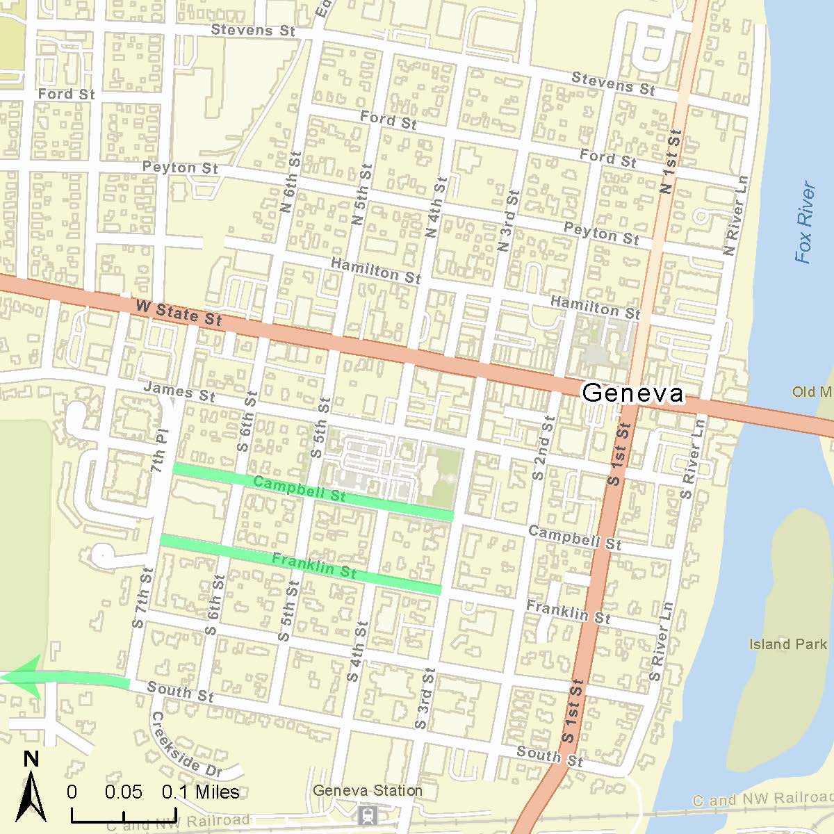 Downtown Sharrows Map